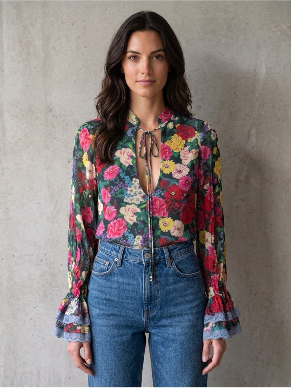Rococo Sand Floral Tallia Blouse Size XS